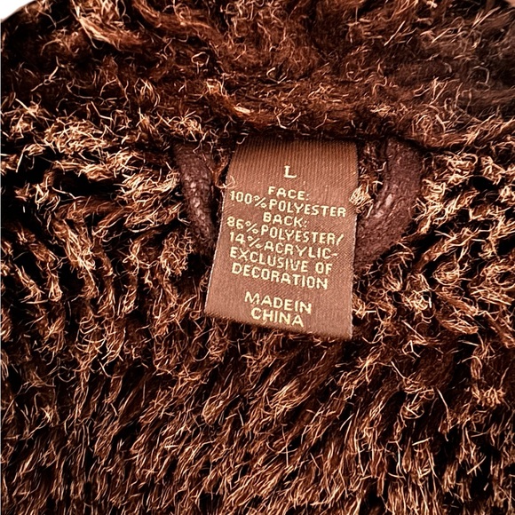 Tasso Elba Brown Lined Heavy Long Coat Jacket Size L - Picture 6 of 8